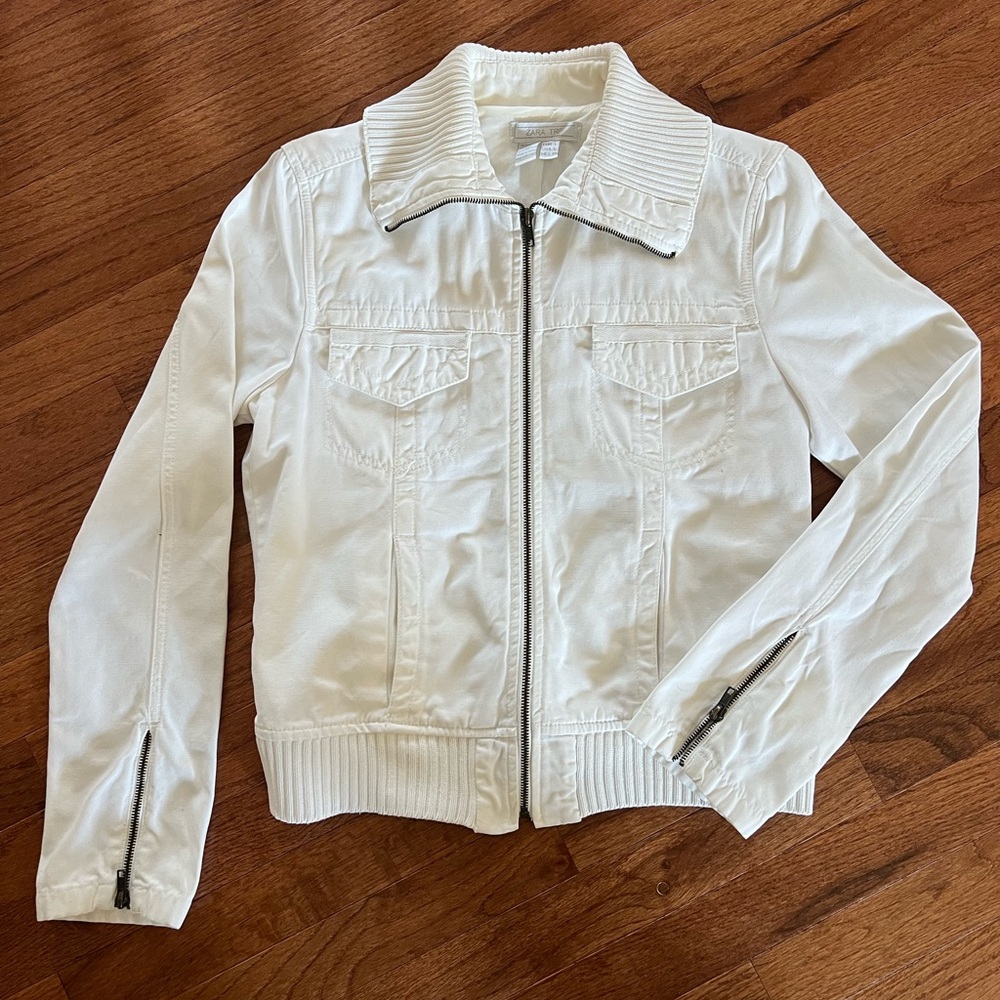 Vintage Zara 100% Cotton Women's White Jacket